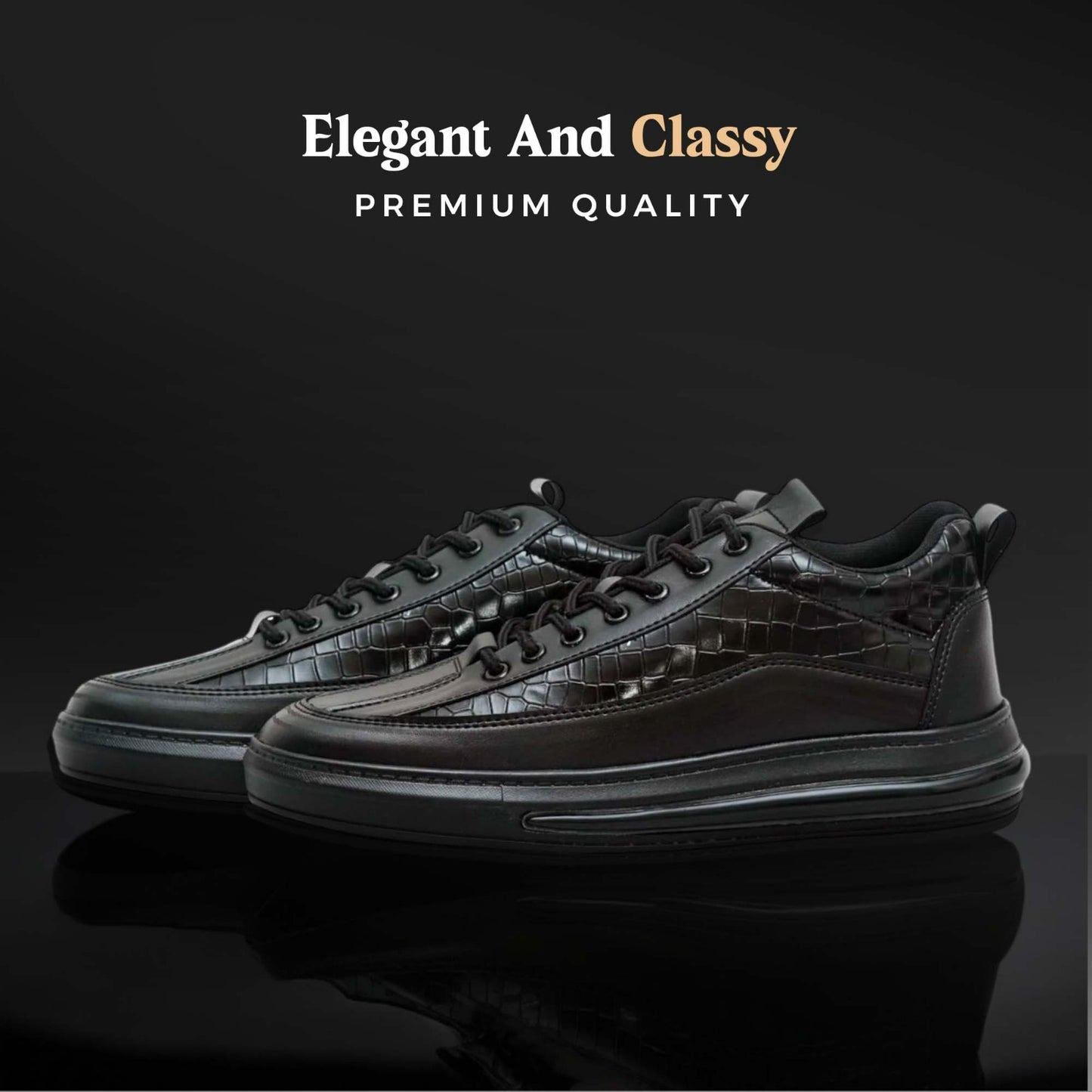 Blitz Black Laceup Sneakers