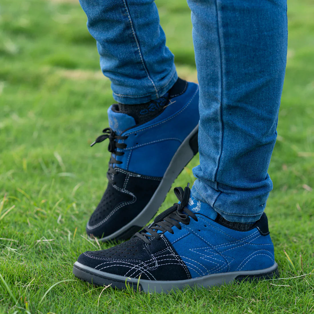 The Aurous Conquest Premium Suede Leather Blue Laceup Sneakers