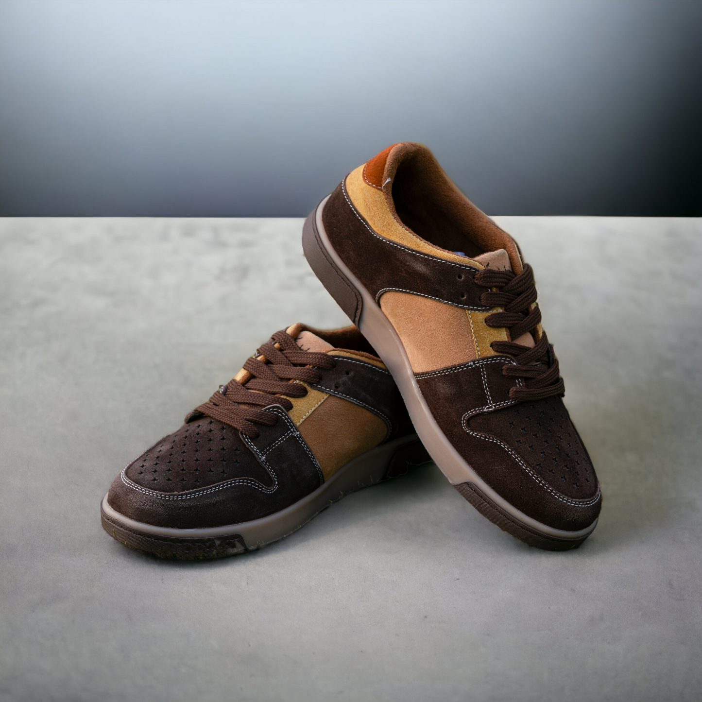 The Aurous Conquest Premium Suede Leather Laceup Sneakers