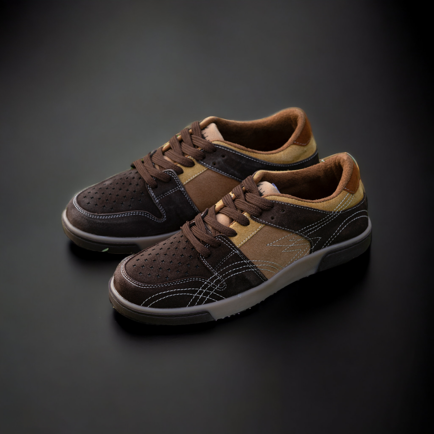 The Aurous Conquest Premium Suede Leather Laceup Sneakers