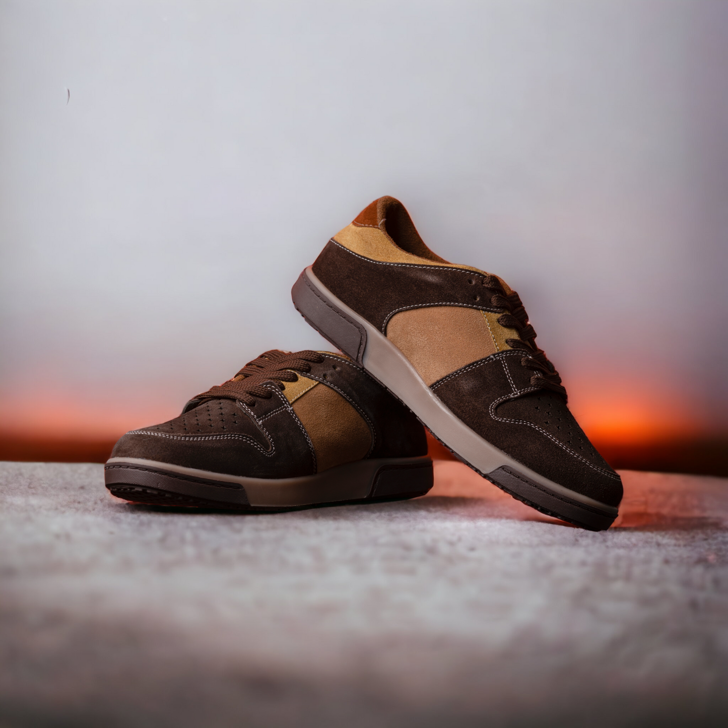 The Aurous Conquest Premium Suede Leather Laceup Sneakers