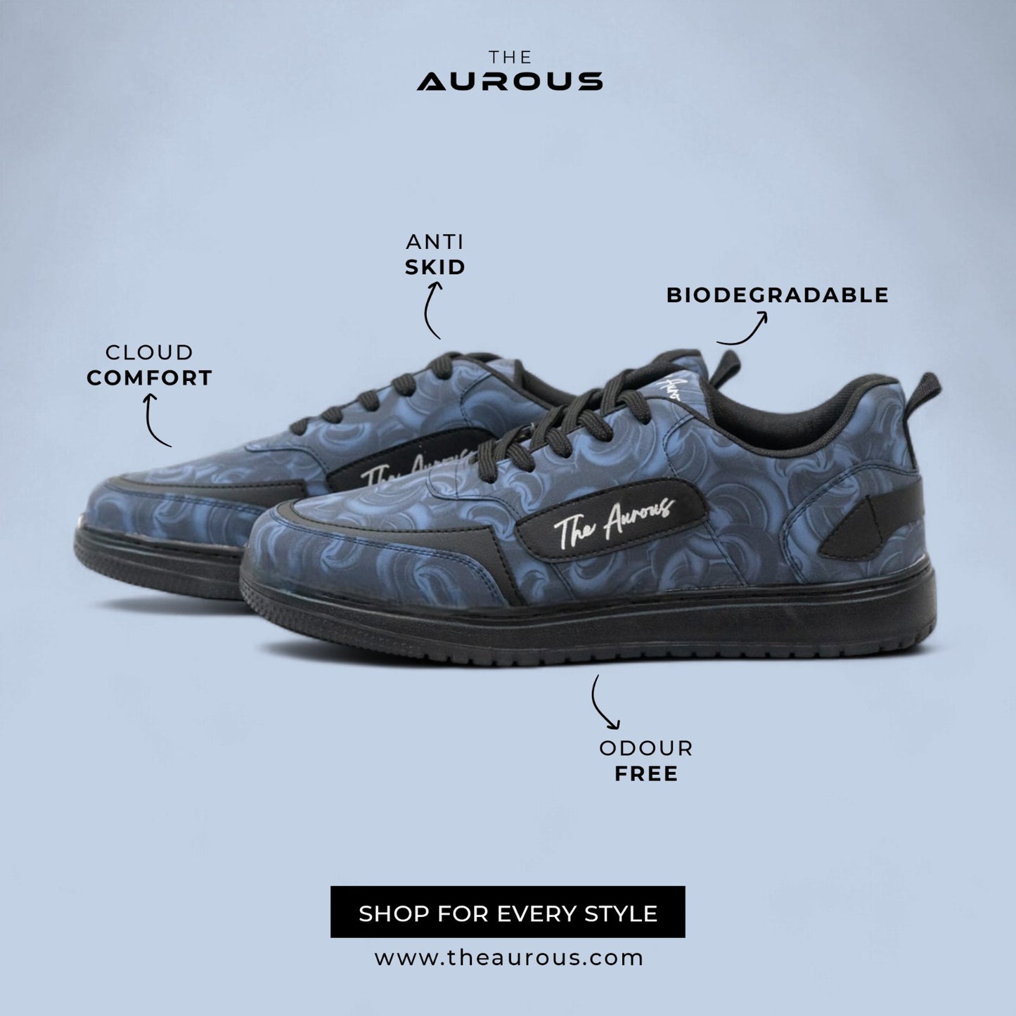 The Aurous Windstorm Midnight Swirl Sneakers for Men