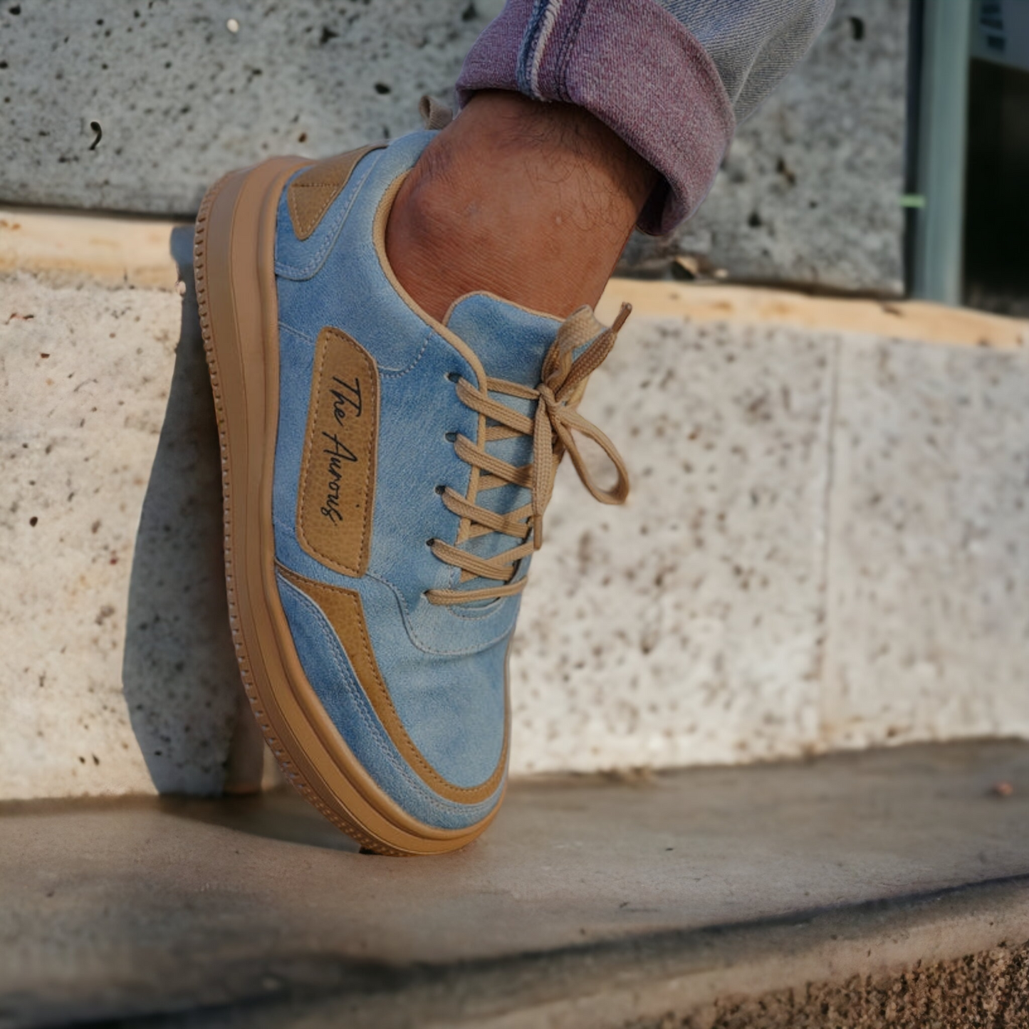 The Aurous Windstorm Ocean Blue Laceup Sneakers