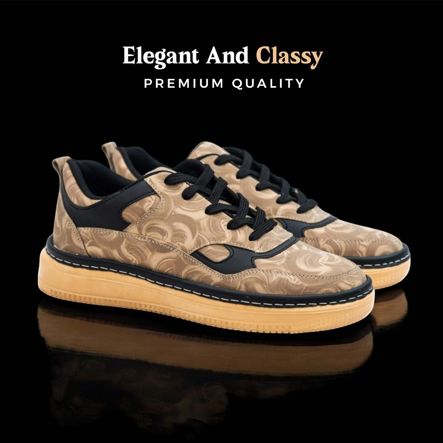 The Aurous Owen Golden Laceup Sneakers