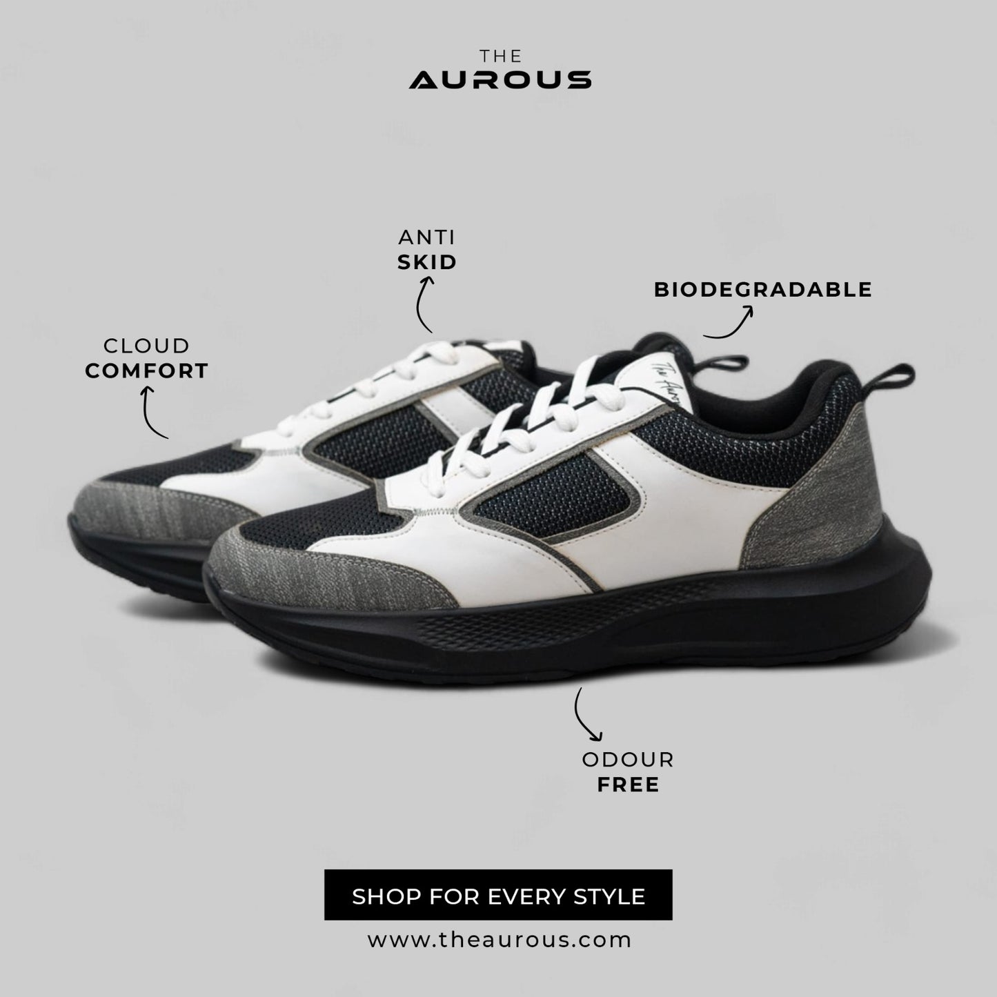 The Aurous Radiant White Laceup Sneakers