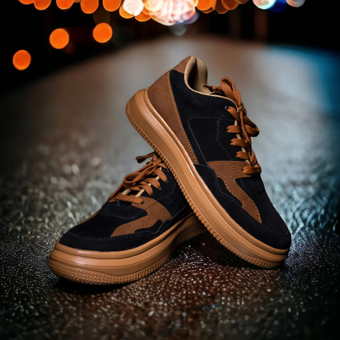 The Aurous Space Black Laceup Sneakers