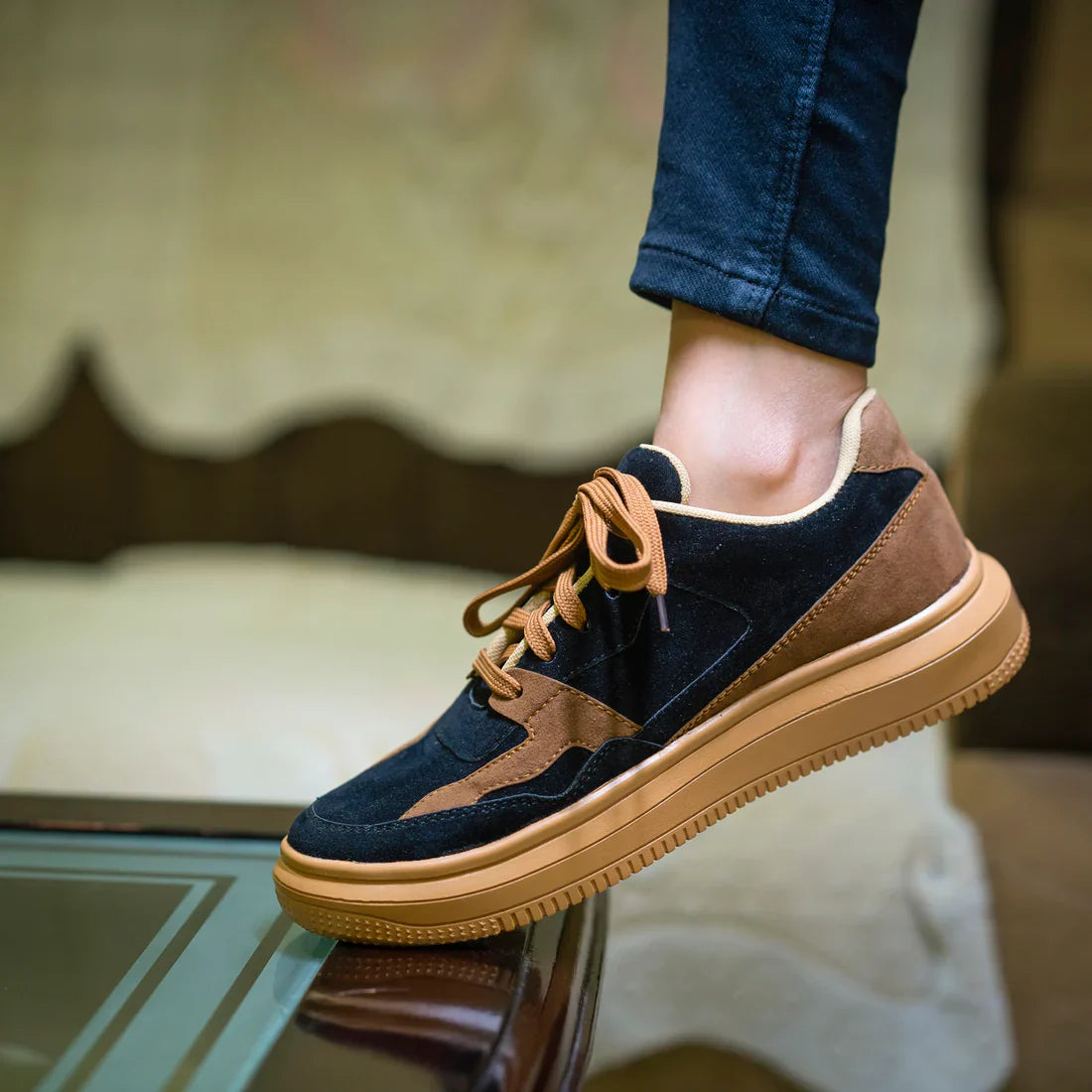 The Aurous Space Black Laceup Sneakers