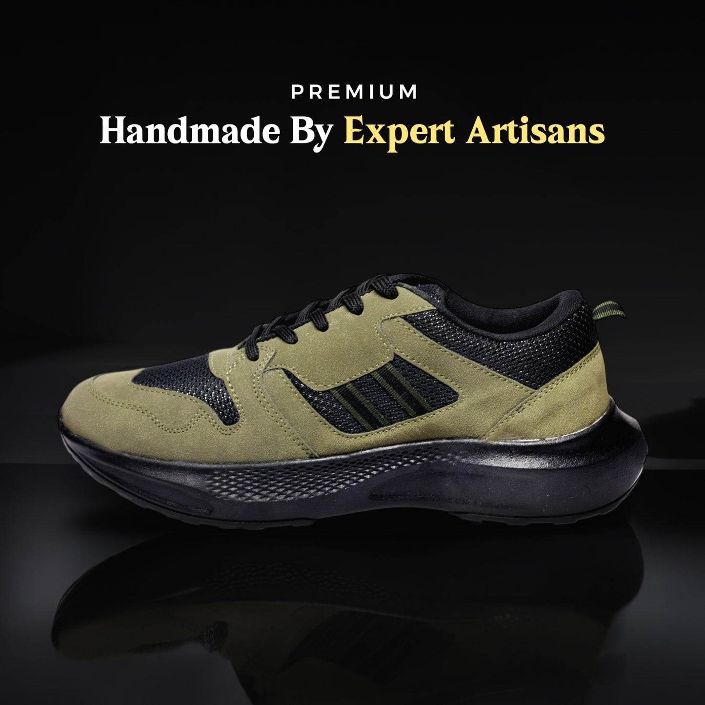 The Aurous Valor Forest Green Laceup Sneakers