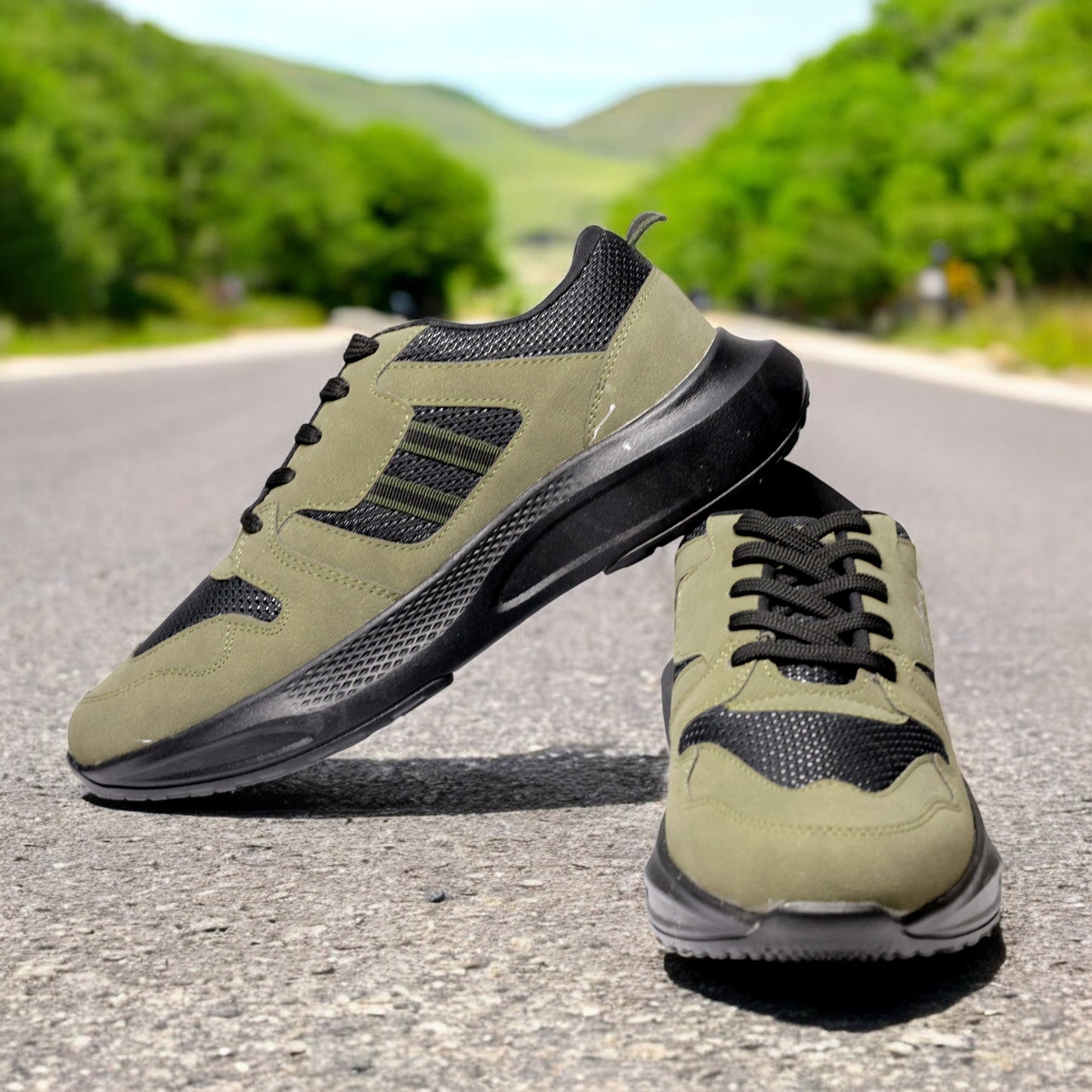 The Aurous Valor Forest Green Laceup Sneakers