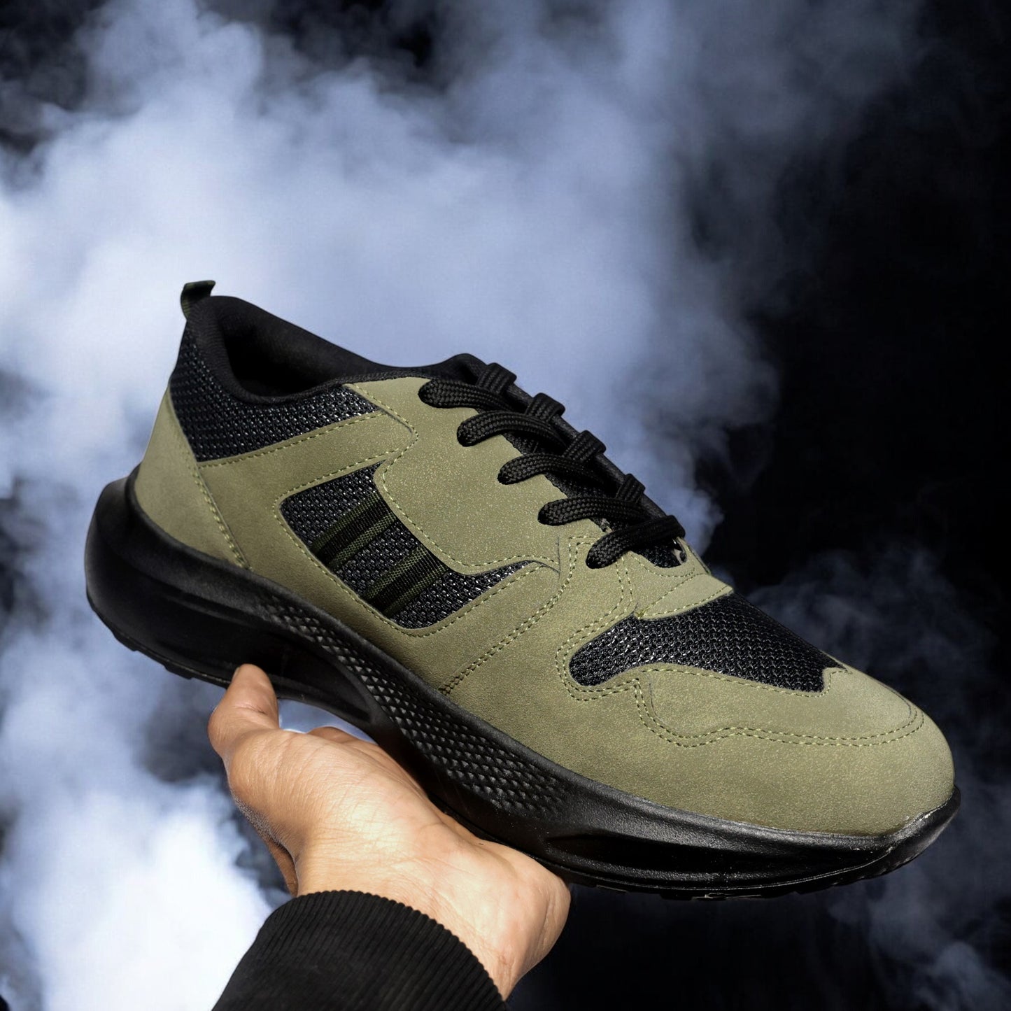 The Aurous Valor Forest Green Laceup Sneakers