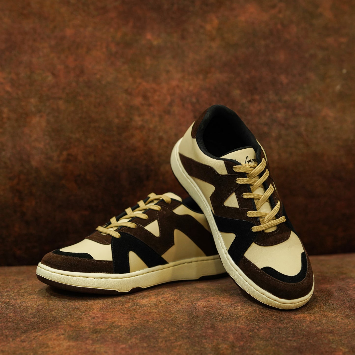 The Aurous Evoke Brown Laceup Sneakers