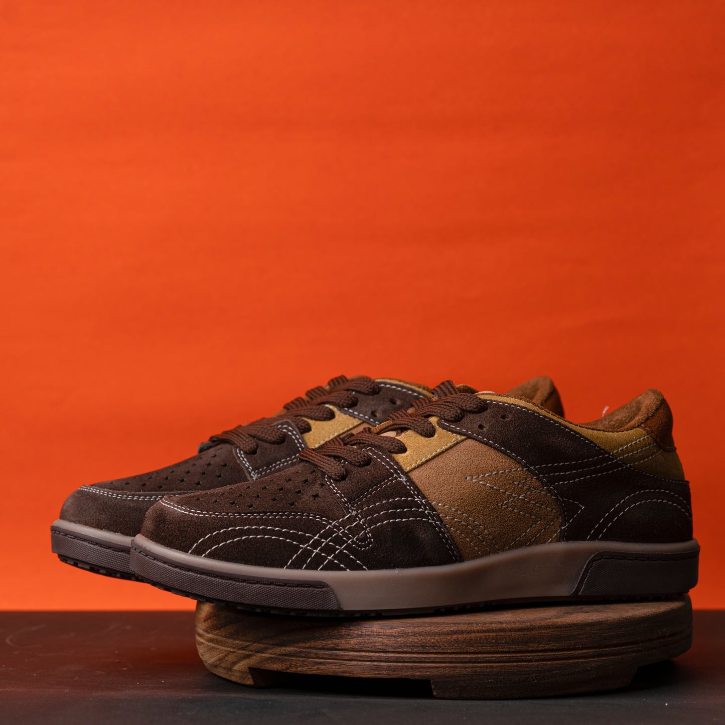 The Aurous Conquest Premium Suede Leather Laceup Sneakers