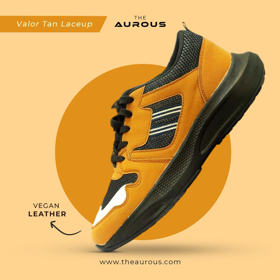 The Aurous Valor Tan Laceup Sneakers