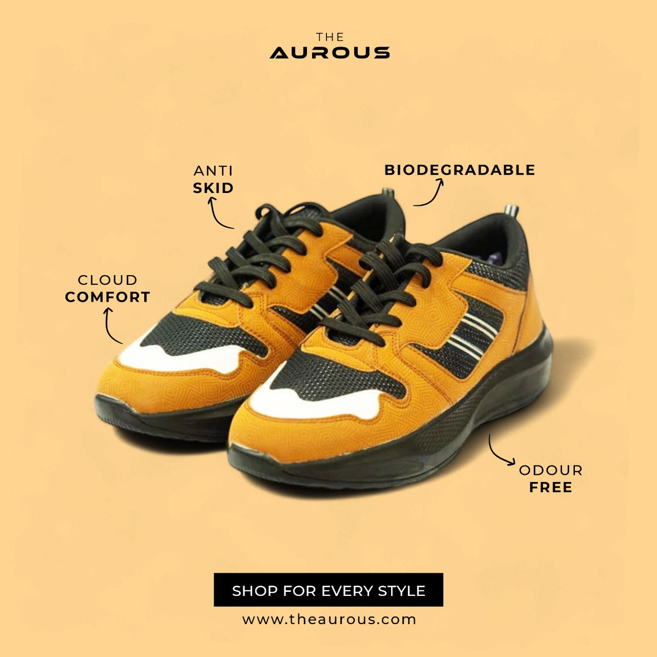 The Aurous Valor Tan Laceup Sneakers