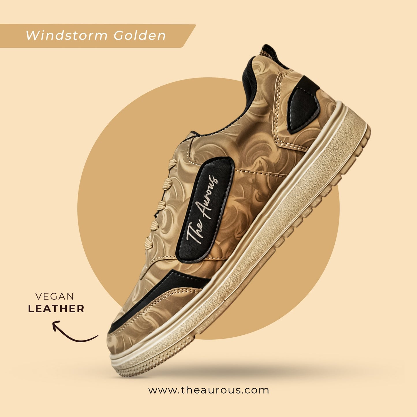 The Aurous Windstorm Golden Laceup Sneakers - Special Edition