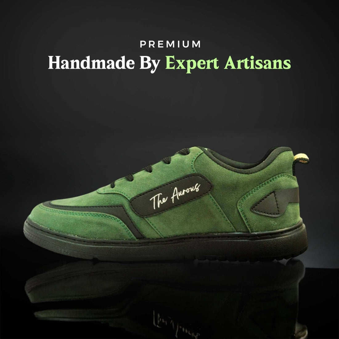 The Aurous Windstorm Forest Green Laceup Sneakers