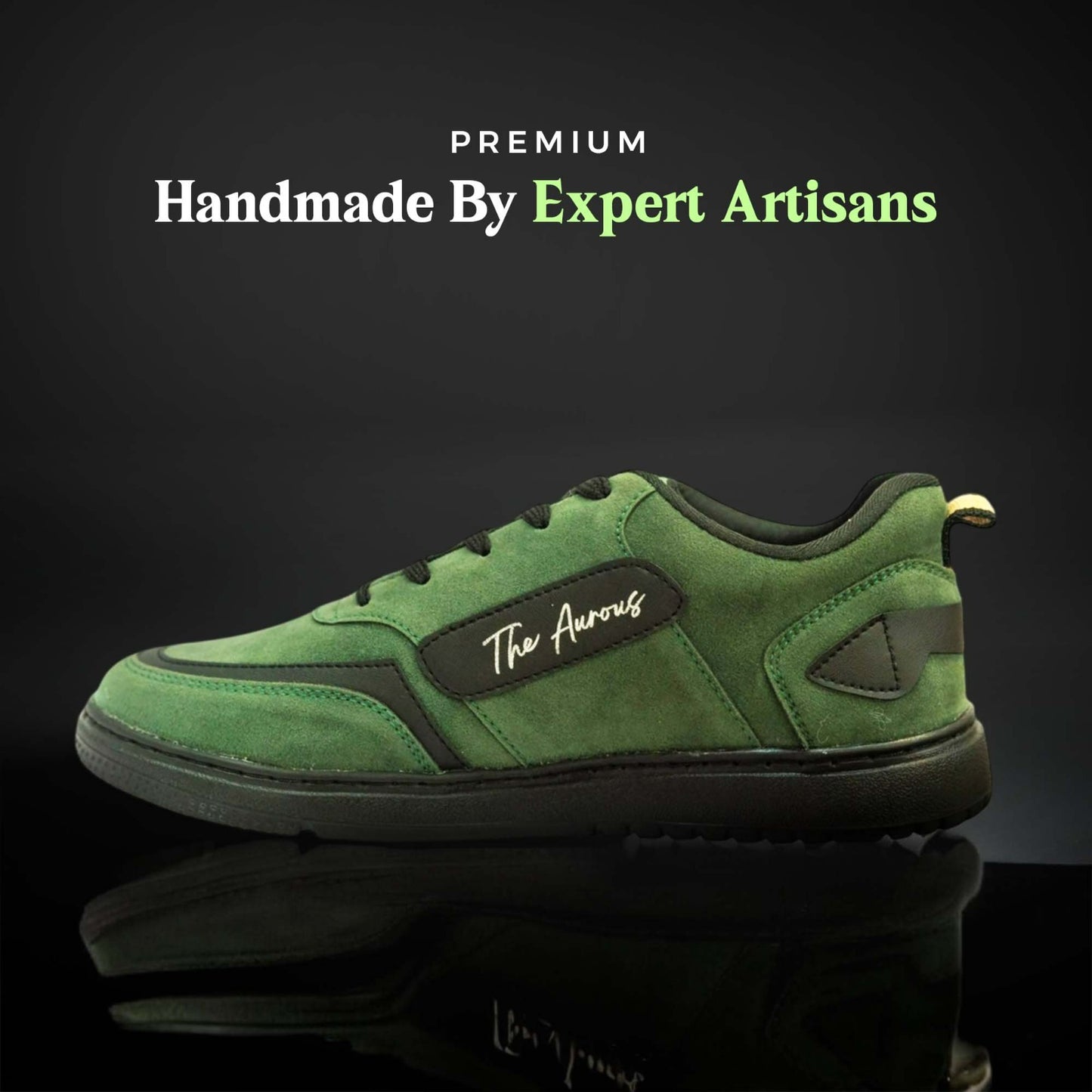 The Aurous Windstorm Forest Green Laceup Sneakers