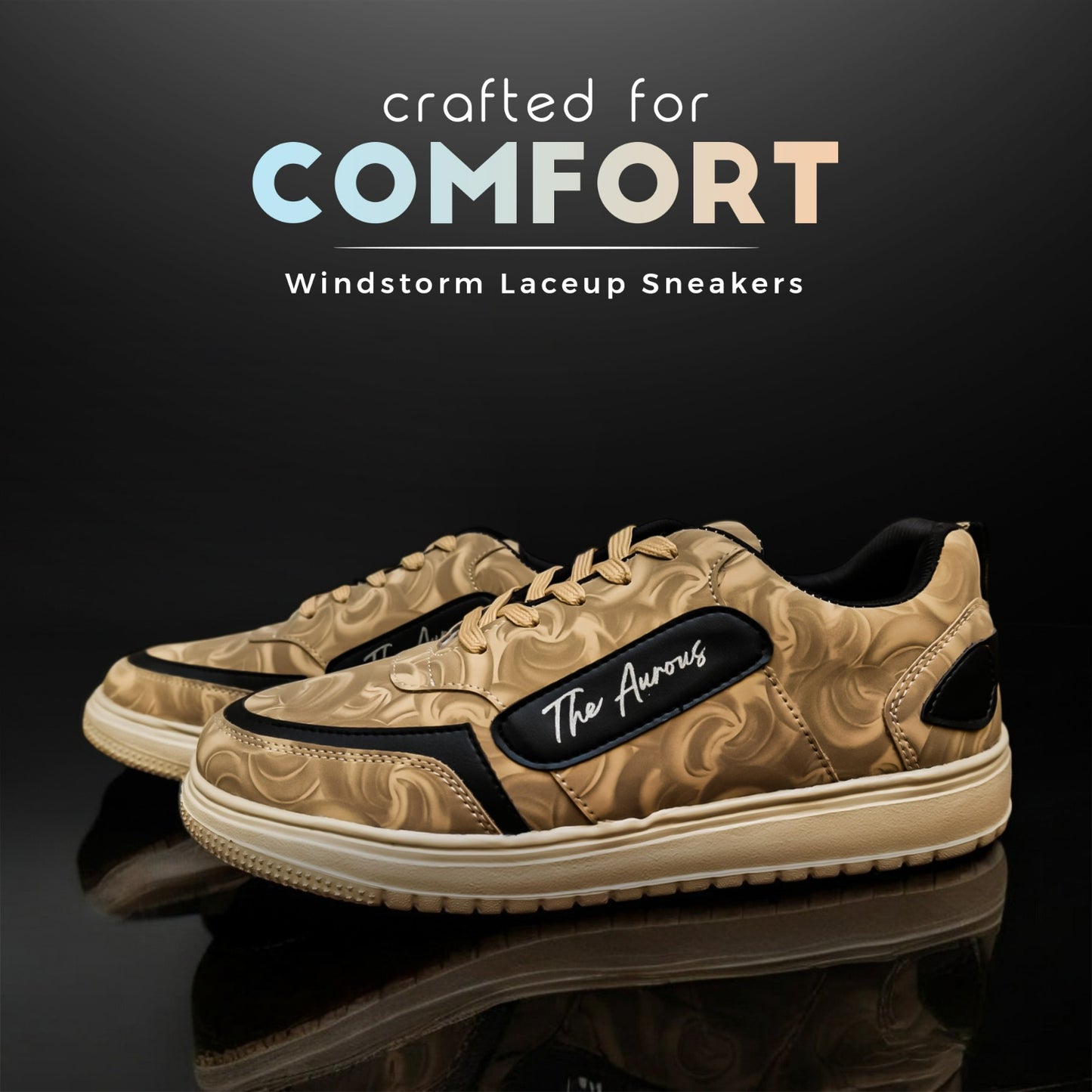 The Aurous Windstorm Golden Laceup Sneakers - Special Edition