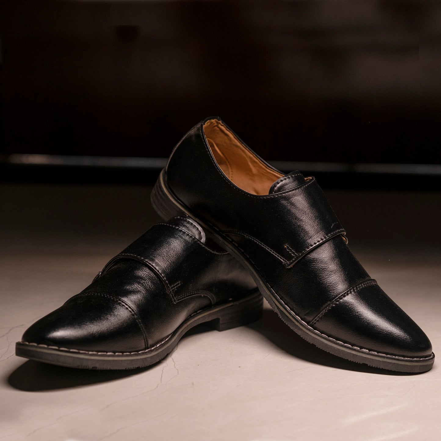 The Aurous Zeus Handcrafted Double Monk Formal Shoes - Black
