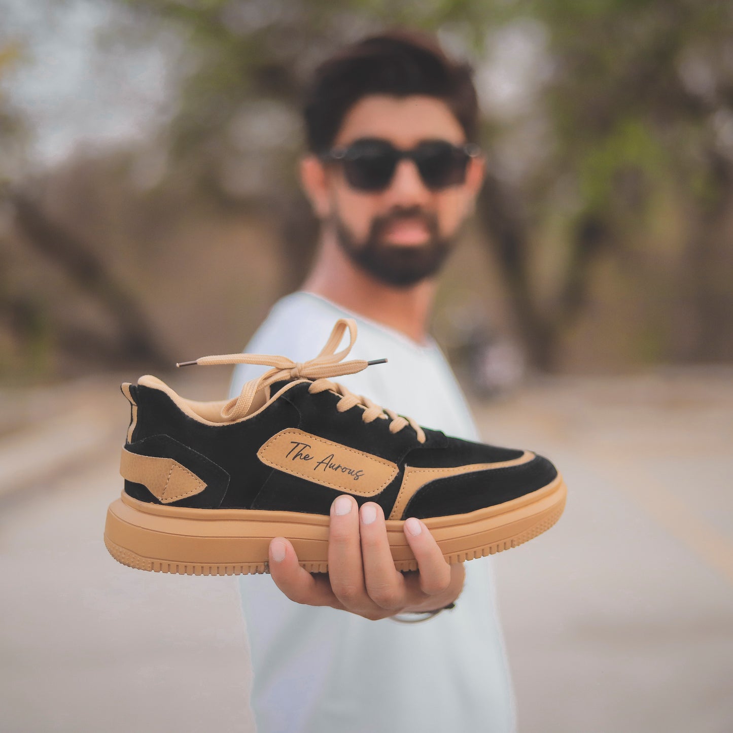 The Aurous Windstorm Carbon Black Laceup Sneakers