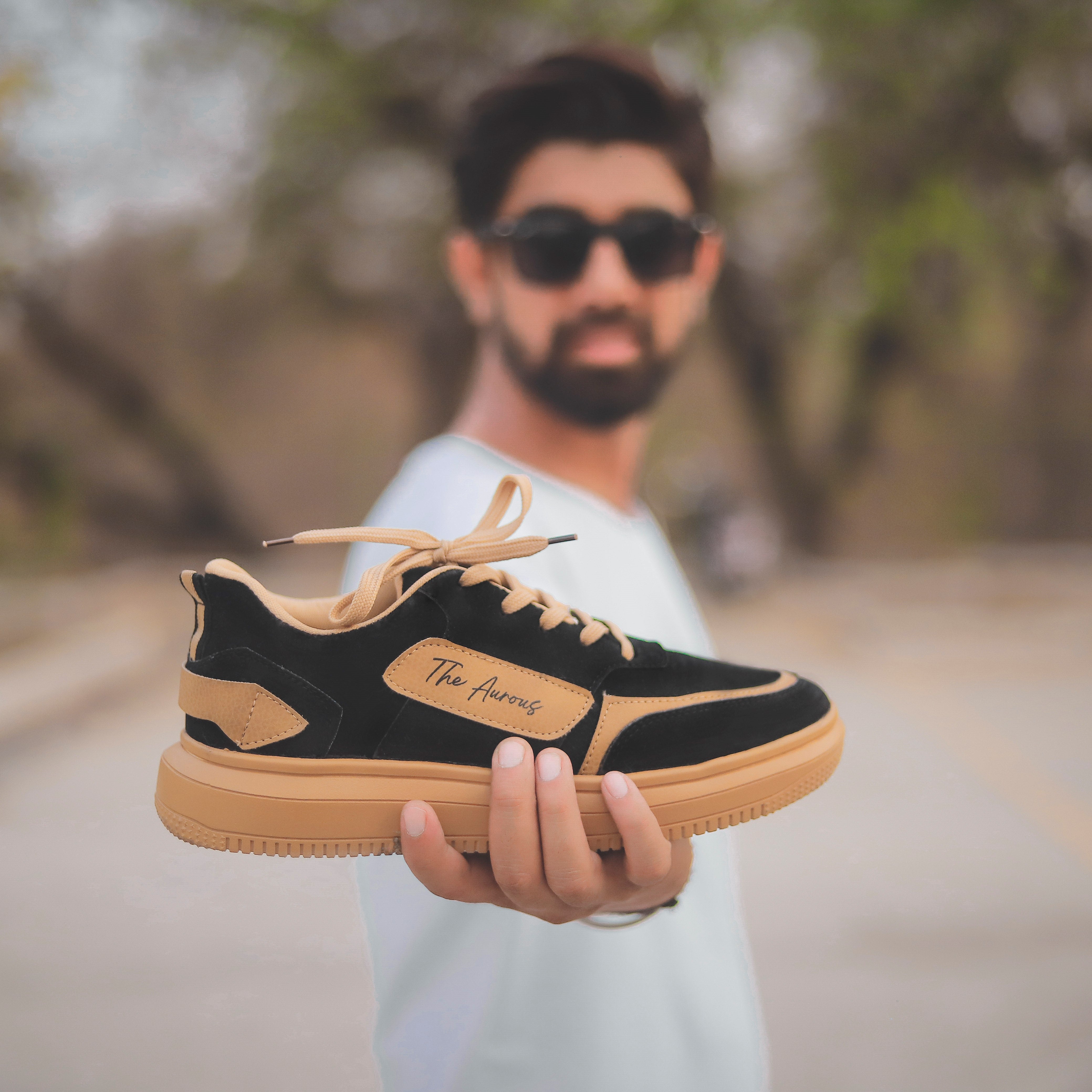 The Aurous Windstorm Carbon Black Laceup Sneakers