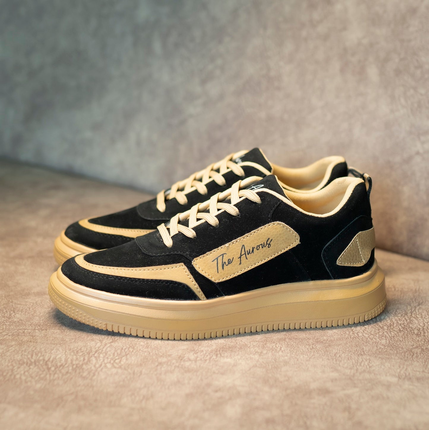 The Aurous Windstorm Carbon Black Laceup Sneakers
