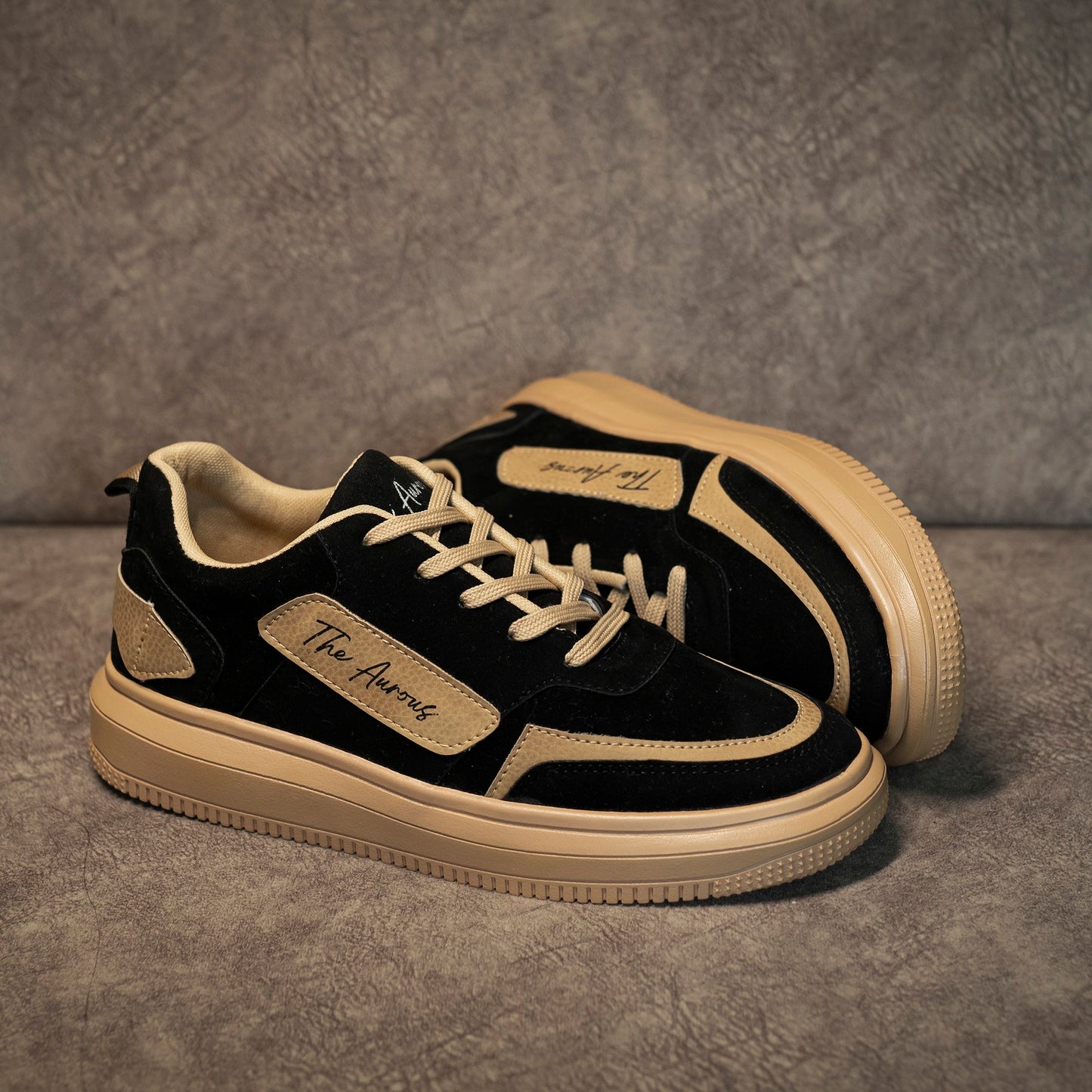 The Aurous Windstorm Carbon Black Laceup Sneakers