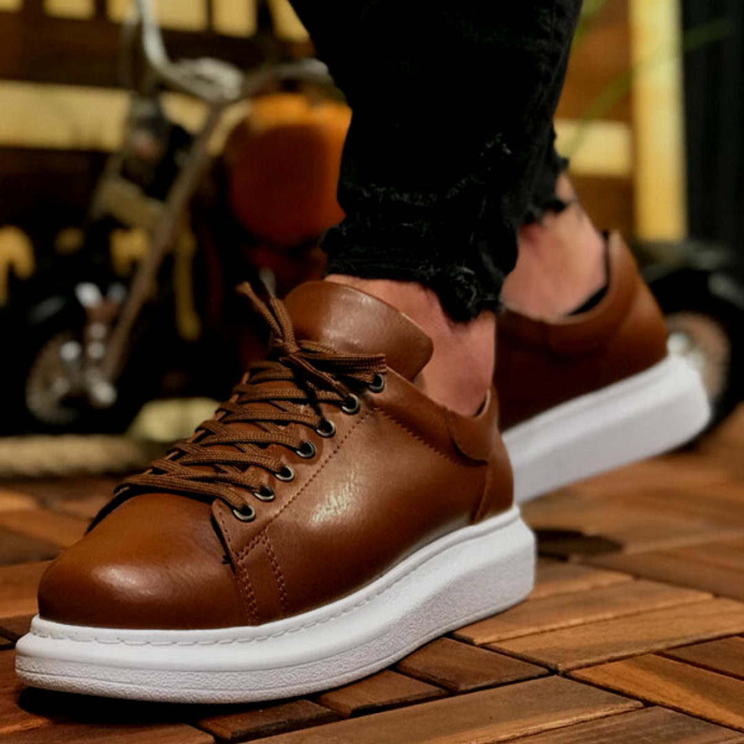 The Aurous Lace up Tan Sneakers