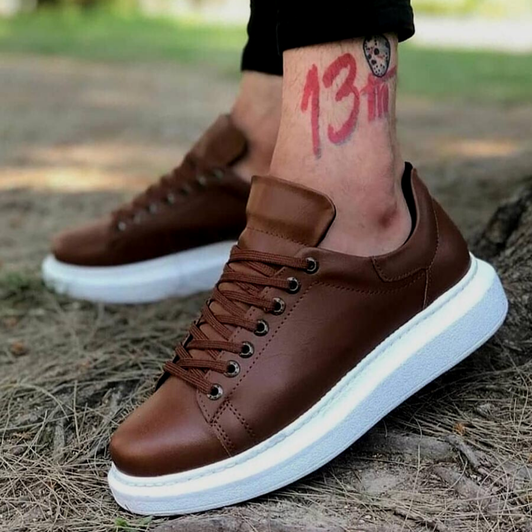 The Aurous Lace up Tan Sneakers