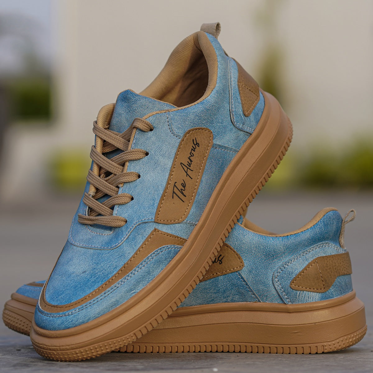 The Aurous Windstorm Ocean Blue Laceup Sneakers
