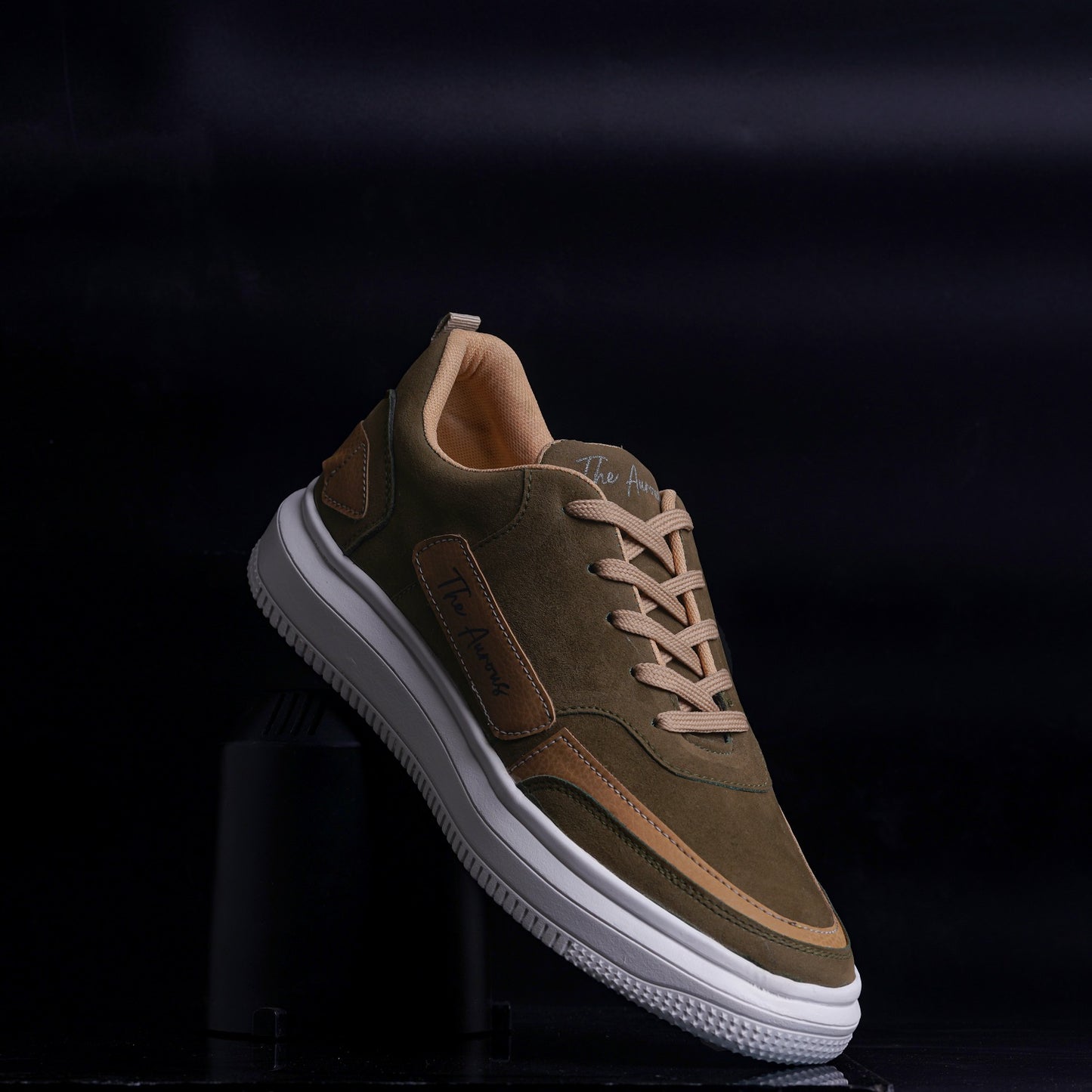 The Aurous Windstorm Olive Green Laceup Sneakers