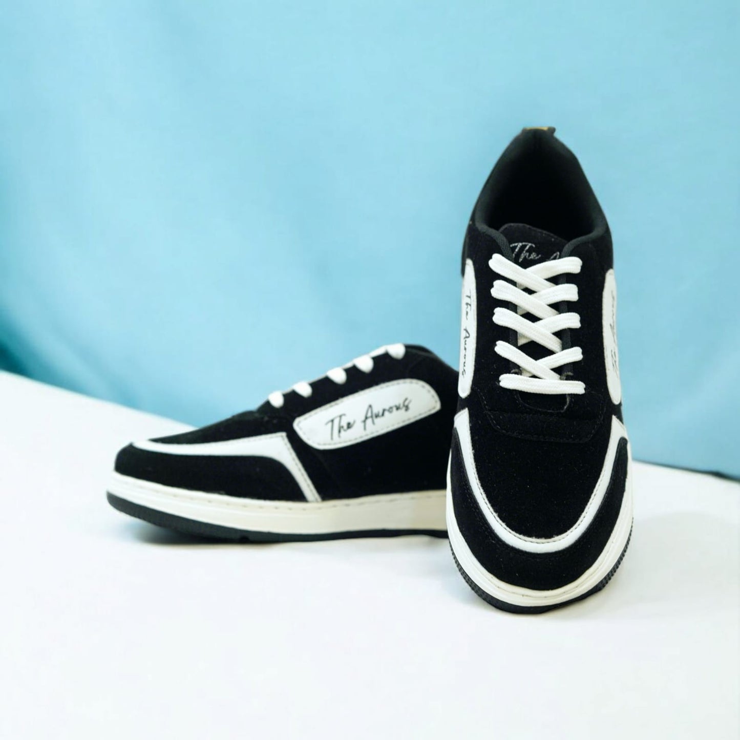 The Aurous Windstorm Black And White Laceup Sneakers