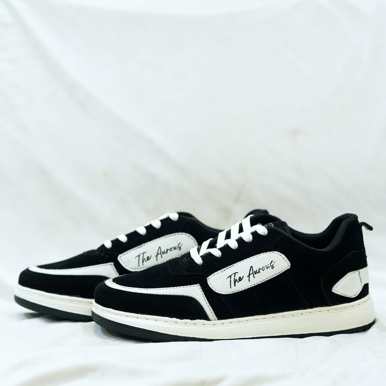 The Aurous Windstorm Black And White Laceup Sneakers