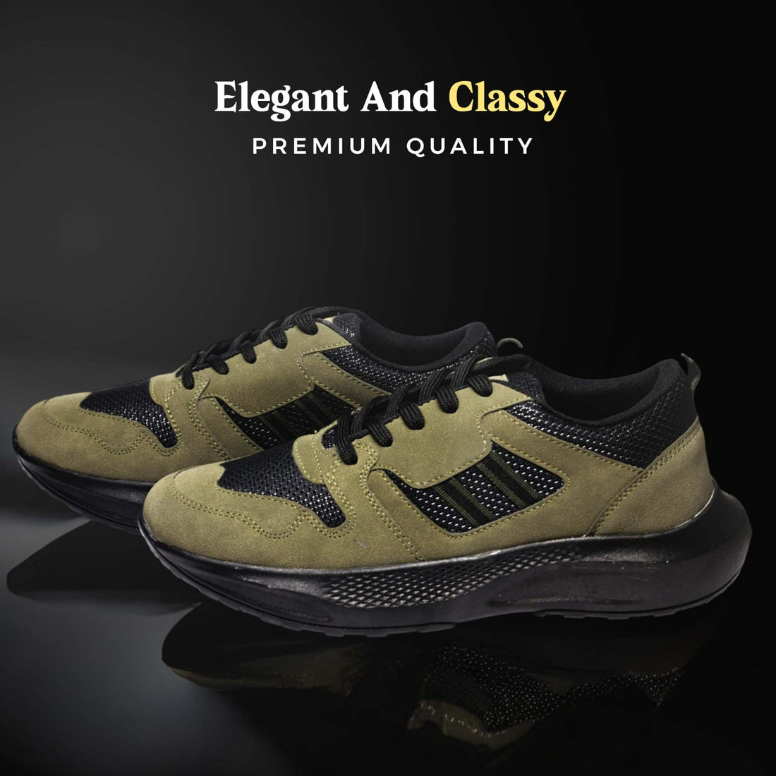 The Aurous Valor Forest Green Laceup Sneakers