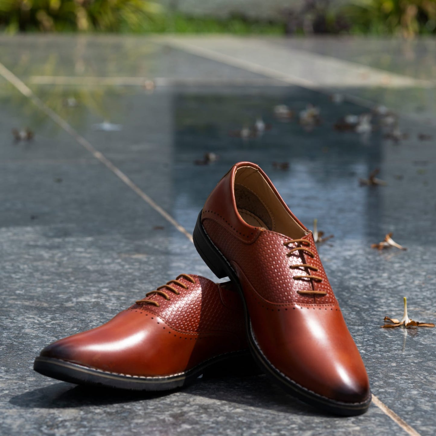 The Aurous Montana Laceup Formal Oxford Shoes - Tan