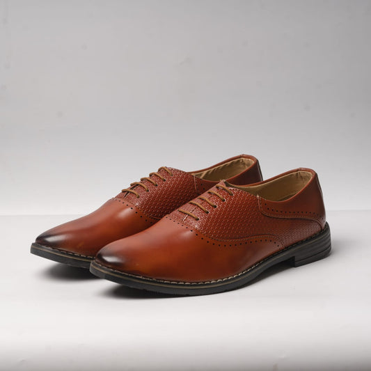 The Aurous Montana Laceup Formal Oxford Shoes - Tan