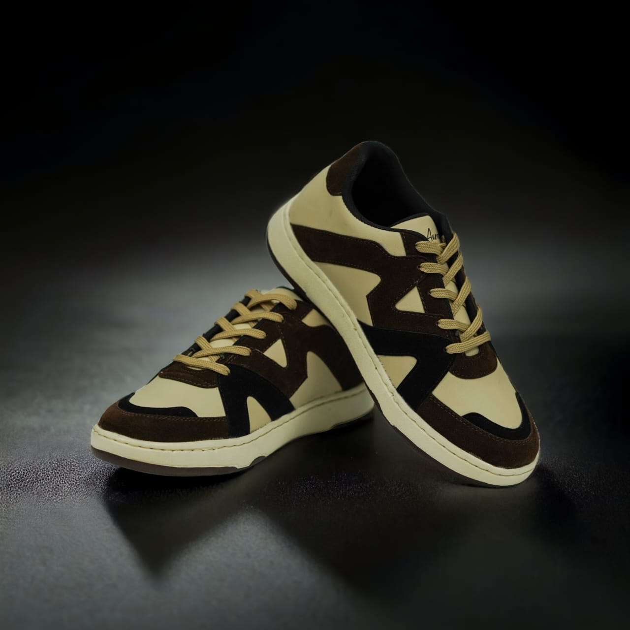 The Aurous Evoke Brown Laceup Sneakers