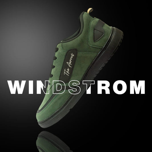 The Aurous Windstorm Forest Green Laceup Sneakers