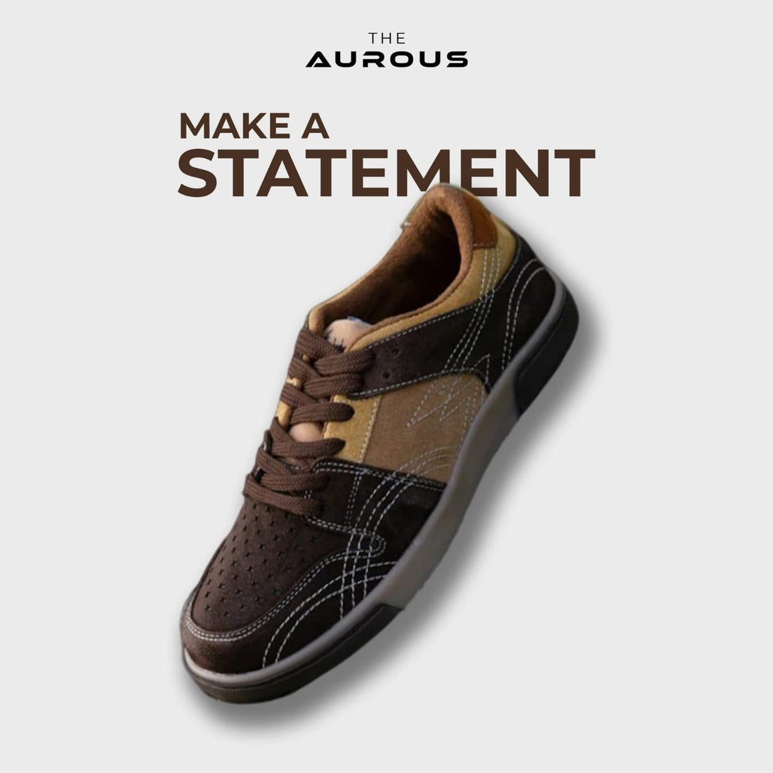 The Aurous Conquest Premium Suede Leather Laceup Sneakers