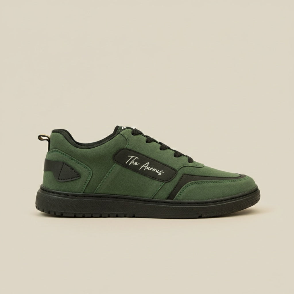 The Aurous Windstorm Forest Green Laceup Sneakers