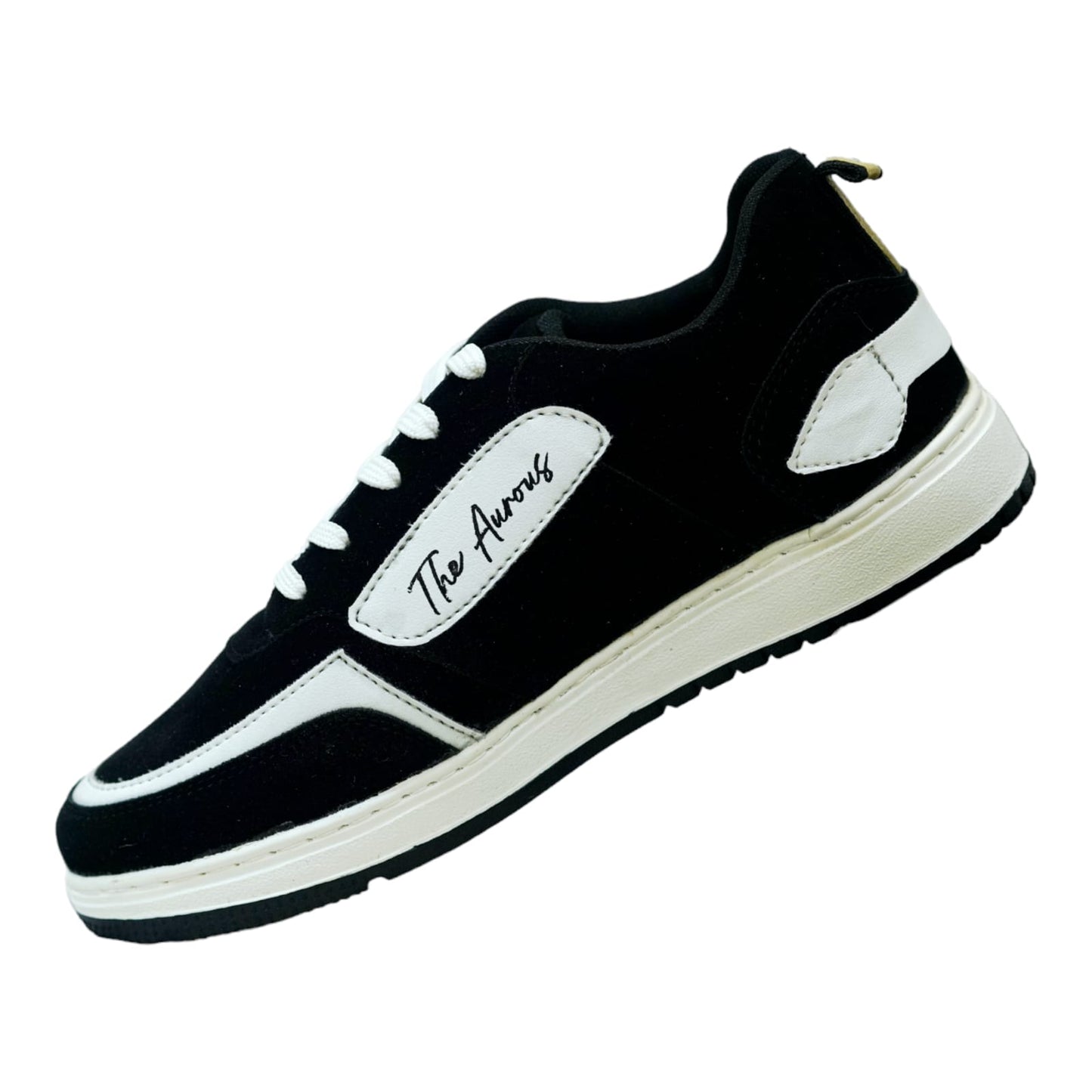 The Aurous Windstorm Black And White Laceup Sneakers