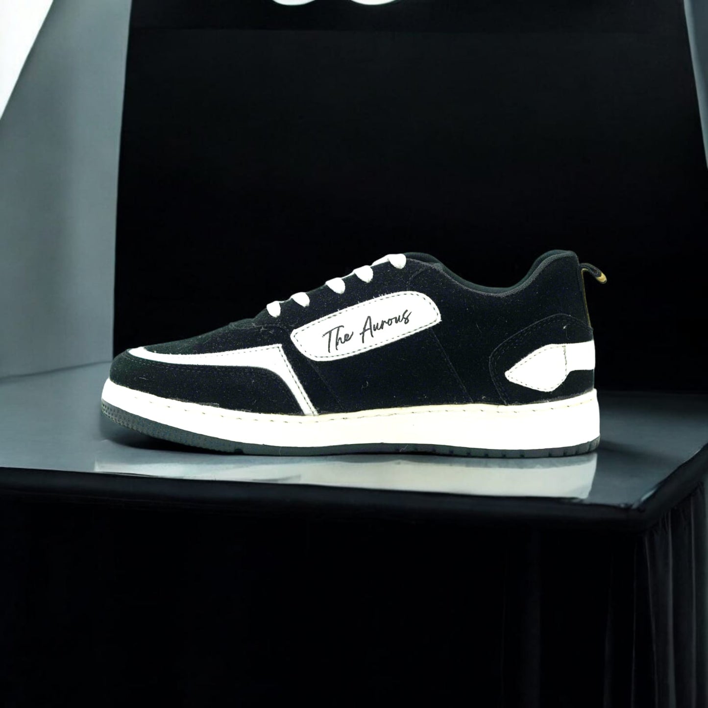 The Aurous Windstorm Black And White Laceup Sneakers