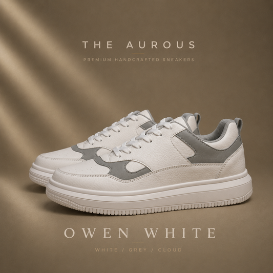 The Aurous Owen White Laceup Sneakers