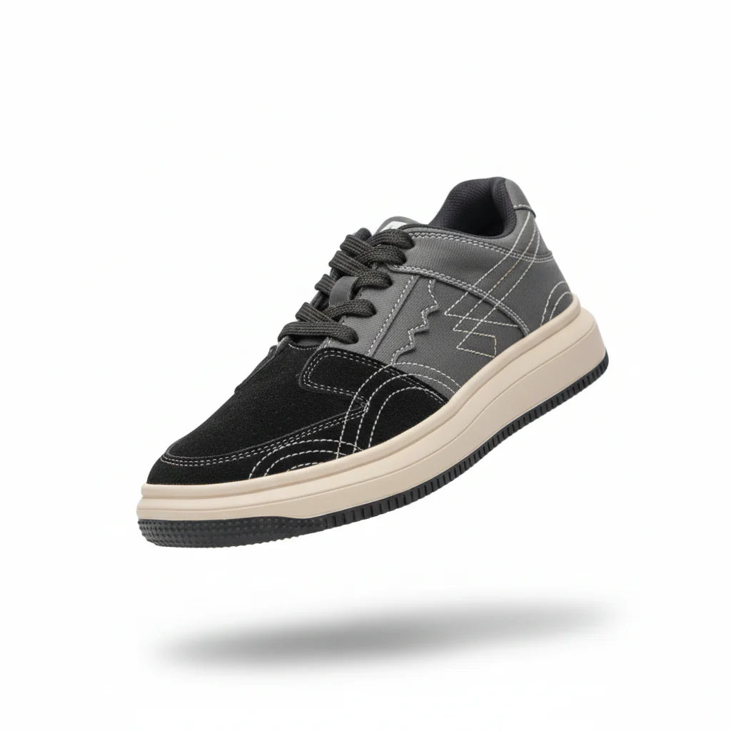 The Aurous Denim Black Laceup Sneakers