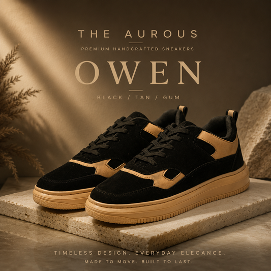 The Aurous Owen Black Laceup Sneakers
