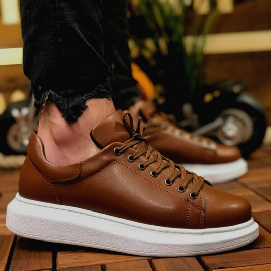 The Aurous Lace up Tan Sneakers